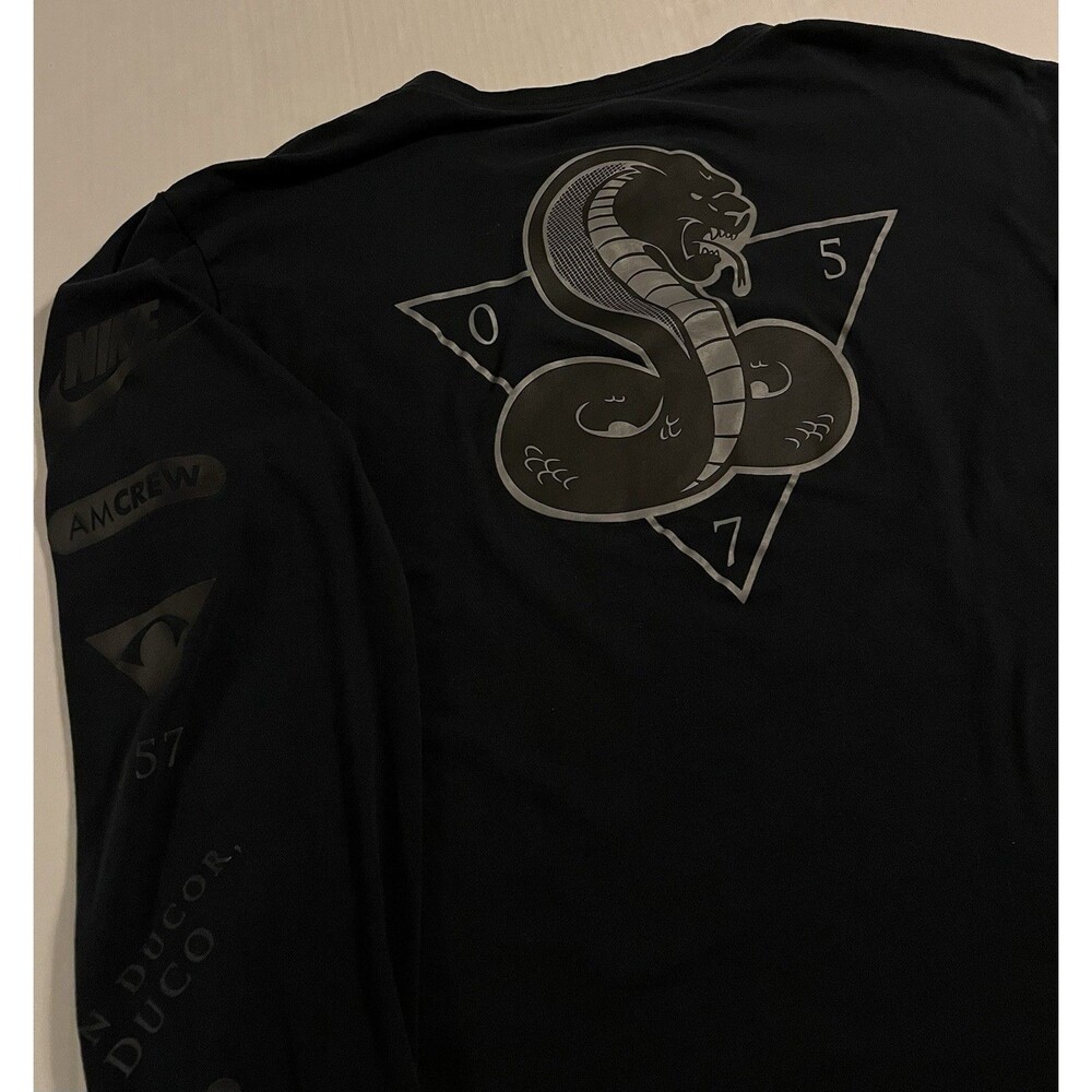 Nike AM Crew Cobra Non Ducor Duco Long Sleeve Shirt Mens 2XL Black *Read* Snake